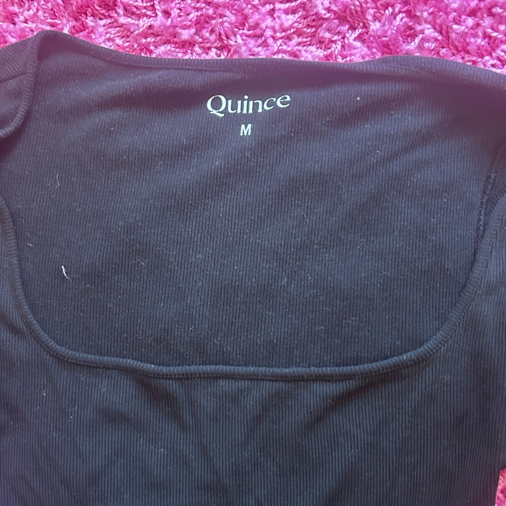 Quince black square neck Long Sleeve Dress - Picture 2 of 5